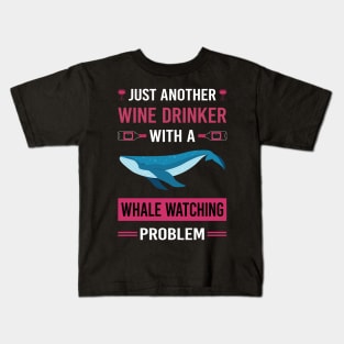 Wine Drinker Whale Watching Kids T-Shirt